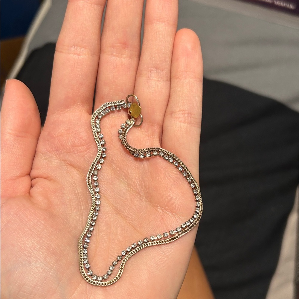 Dainty Tennis Silver and Gold Anklet
